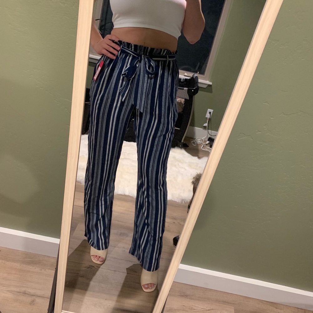 NWT xhilaration paperbag waist wide leg pants
